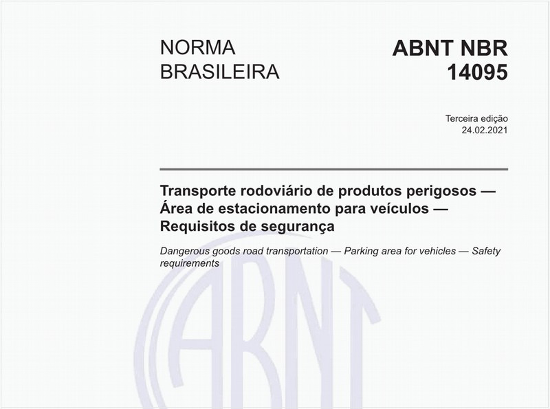 Transporte rodoviário de produtos perigosos - Área de estacionamento para veículos - Requisitos de segurança