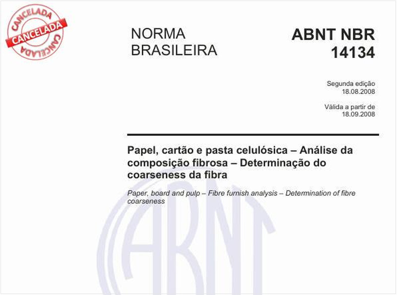 Papel, cartão e pasta celulósica - Análise da composição fibrosa - Determinação do coarseness da fibra