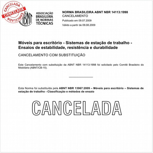 Móveis para escritório - Sistemas de estação de trabalho - Ensaios de estabilidade, resistência e durabilidade