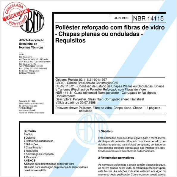 Poliéster reforçado com fibras de vidro - Chapas planas ou onduladas - Requisitos