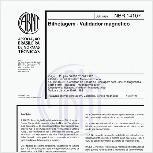 Bilhetagem - Validador magnético