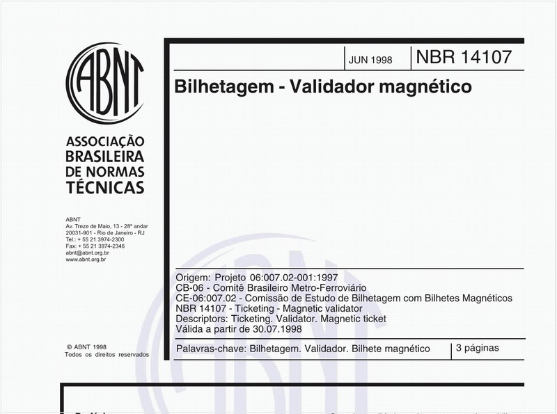 Bilhetagem - Validador magnético