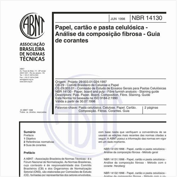 Papel, cartão e pasta celulósica - Análise da composição fibrosa - Guia de corantes
