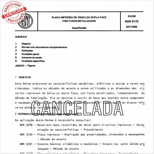 Placa impressa de única ou dupla face com furos metalizados