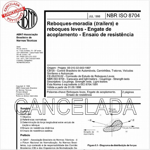 Reboques-moradia (trailers) e reboques leves - Engate de acoplamento - Ensaio de resistência