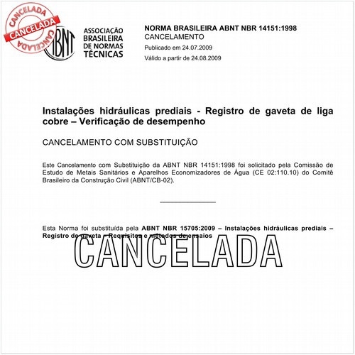 Instalações hidráulicas prediais - Registro de gaveta de liga de cobre - Verificação do desempenho