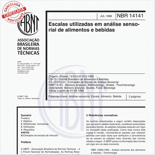 Escalas utilizadas em análise sensorial de alimentos e bebidas