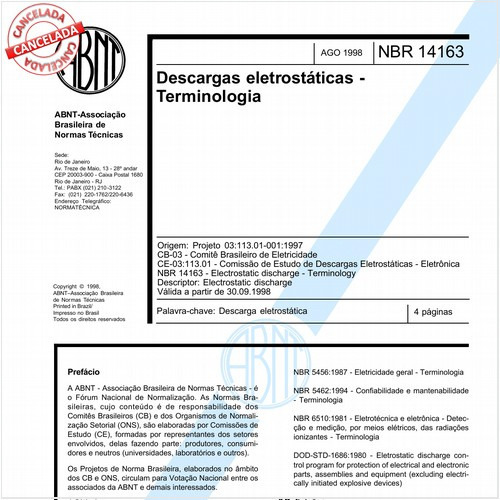 Descargas eletrostáticas - Terminologia