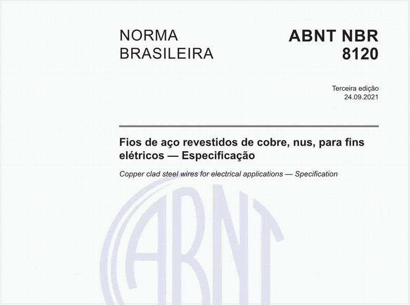Fios de aço revestidos de cobre, nus, para fins elétricos - Especificação