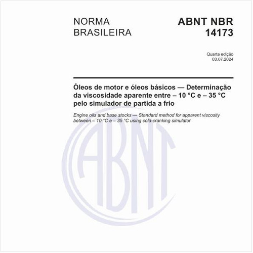 Óleos de motor e óleos básicos — Determinação da viscosidade aparente entre – 10 °C e – 35 °C pelo simulador de partida a frio