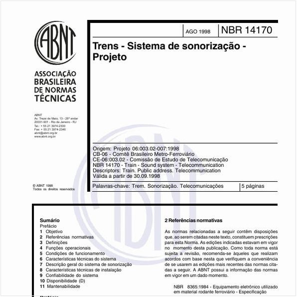Trens - Sistemas de sonorização - Projeto