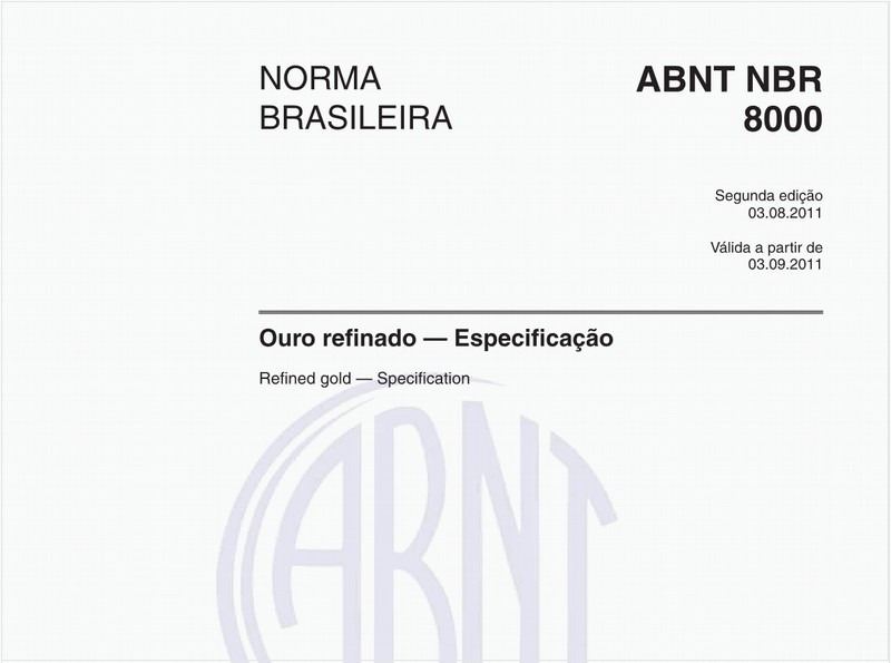 Ouro refinado — Especificação