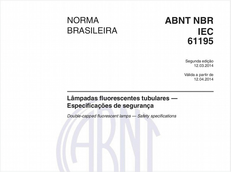 Lâmpadas fluorescentes tubulares — Especificações de segurança