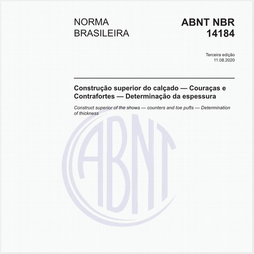 Construção superior do calçado — Couraças e Contrafortes — Determinação da espessura