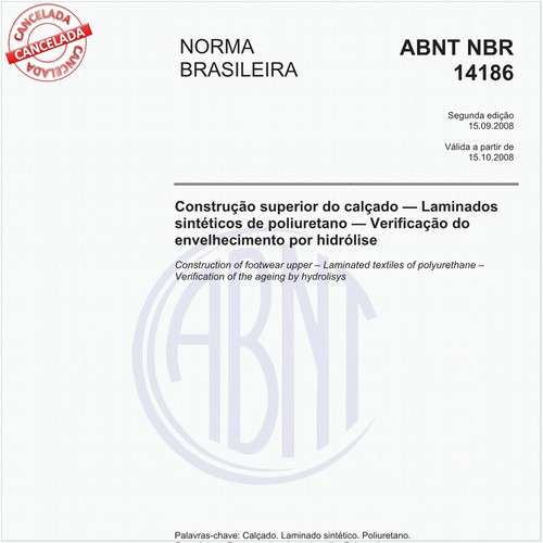 Construção superior do calçado - Laminados sintéticos de poliuretano - Verificação do envelhecimento por hidrólise