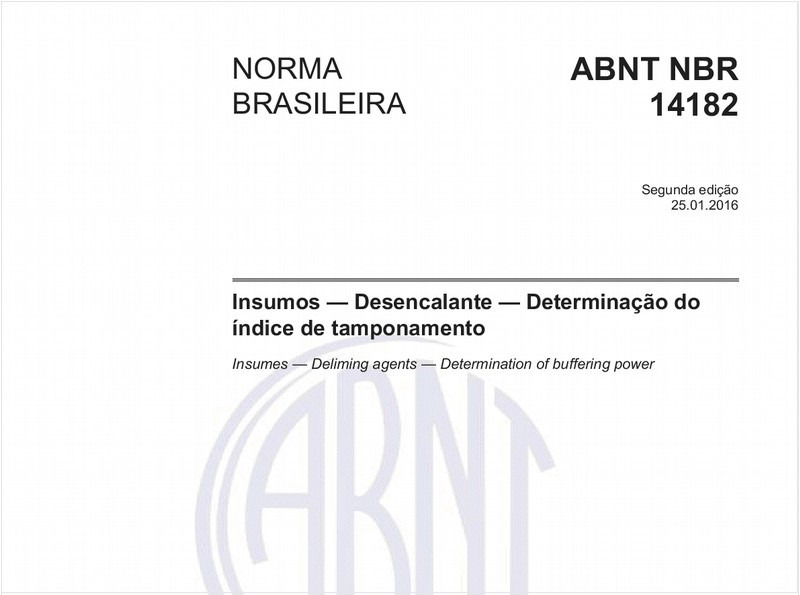 Insumos — Desencalante — Determinação do índice de tamponamento