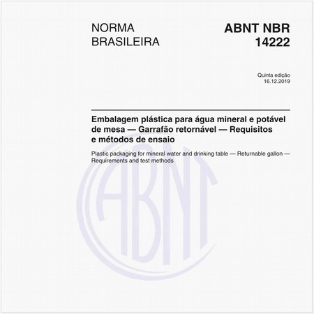Embalagem plástica para água mineral e potável de mesa — Garrafão retornável — Requisitos e métodos de ensaio