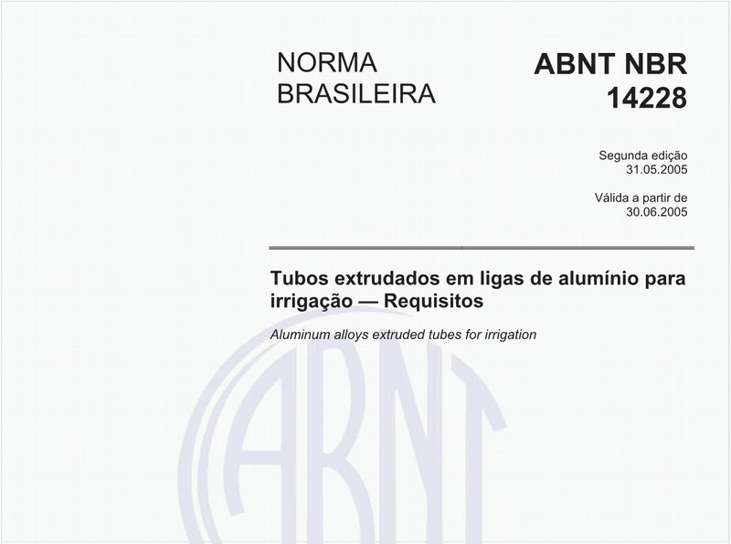 Tubos extrudados em ligas de alumínio para irrigação - Requisitos