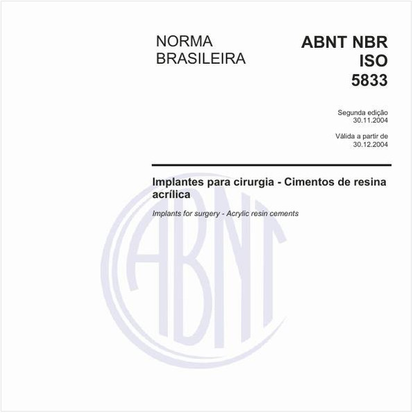 Implantes para cirurgia - Cimentos de resina acrílica