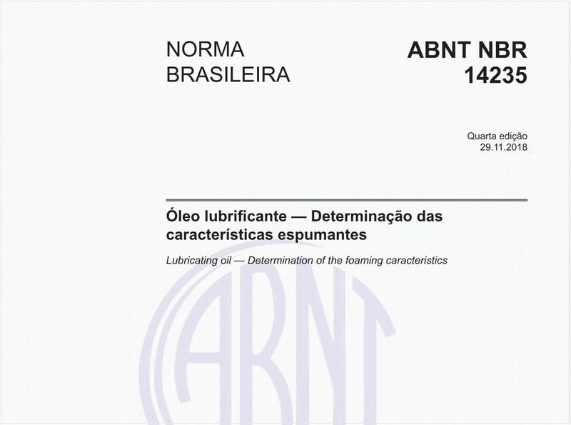 Óleo lubrificante — Determinação das características espumantes