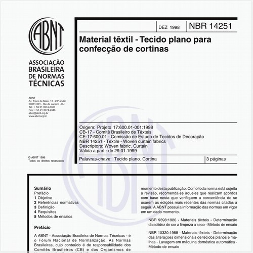 Material têxtil - Tecido plano para confecção de cortinas