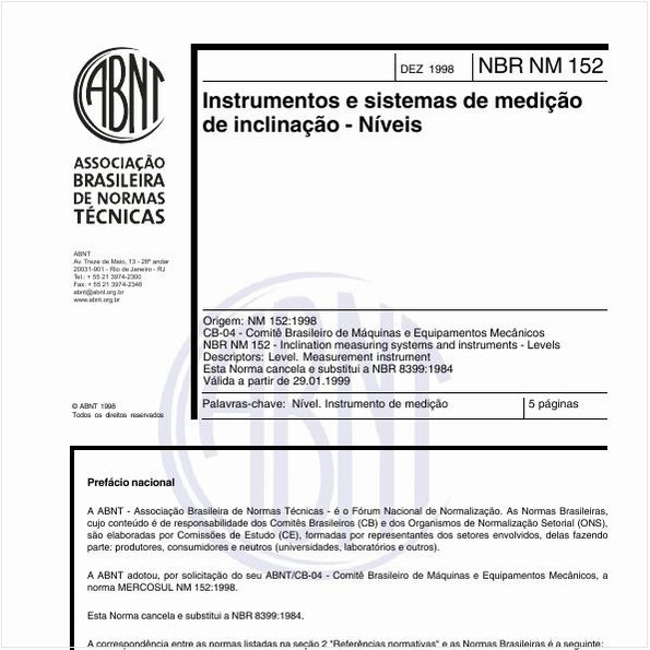 Instrumentos e sistemas de medição de inclinação - Níveis