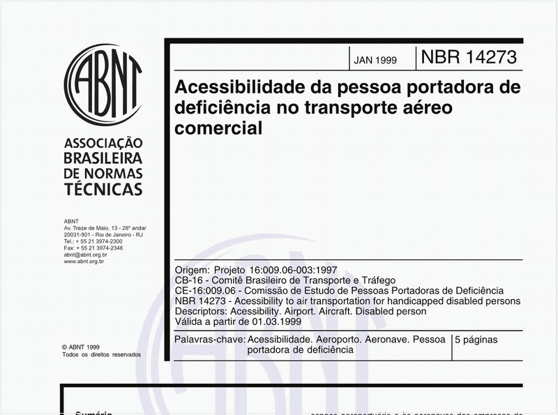 Acessibilidade da pessoa portadora de deficiência no transporte aéreo comercial