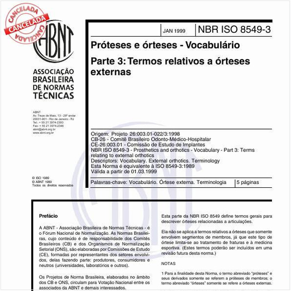 Próteses e órteses - Vocabulário - Parte 3: Termos relativos a órteses externas