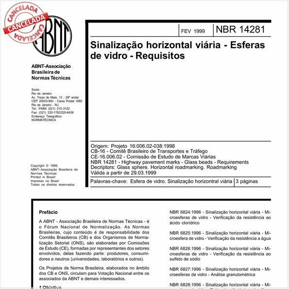 Sinalização horizontal viária - Esferas de vidro - Requisitos