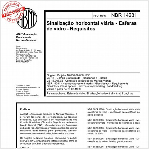 Sinalização horizontal viária - Esferas de vidro - Requisitos