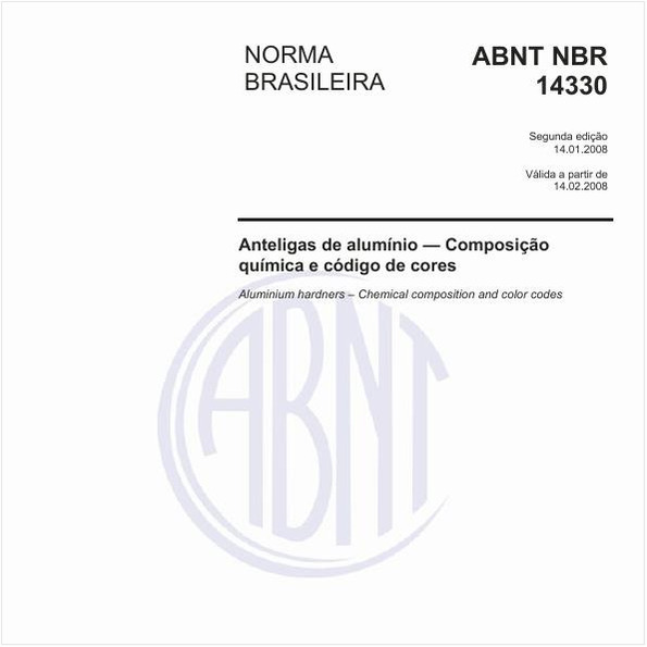 Anteligas de alumínio - Composição química e código de cores
