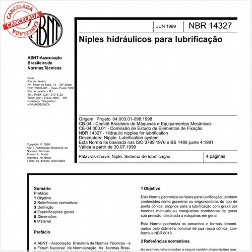 Niples hidráulicos para lubrificação
