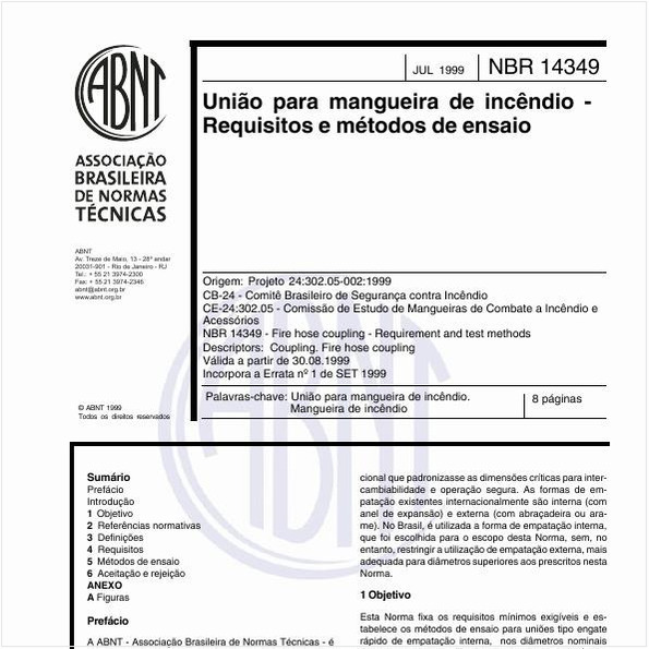 União para mangueira de incêndio - Requisitos e métodos de ensaio