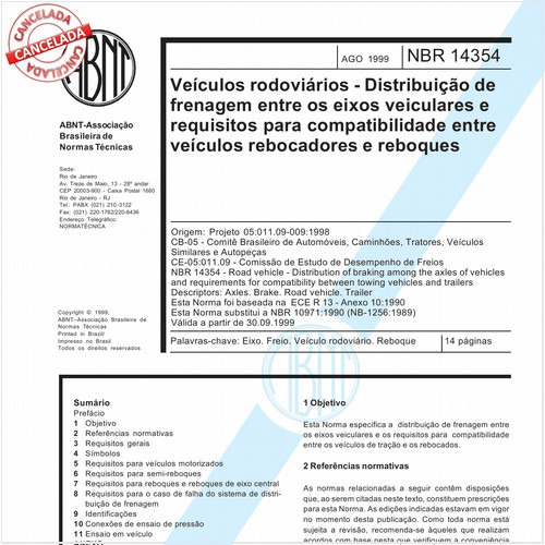 Veículos rodoviários - Distrituição de frenagem entre os eixos veiculares e requisitos para compatibilidade entre veículos rebocadores e reboques