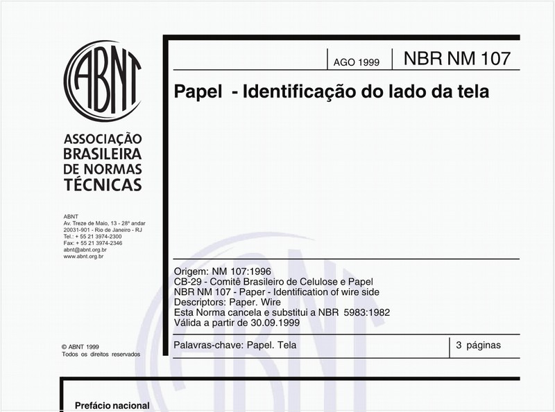 Papel - Identificação do lado da tela