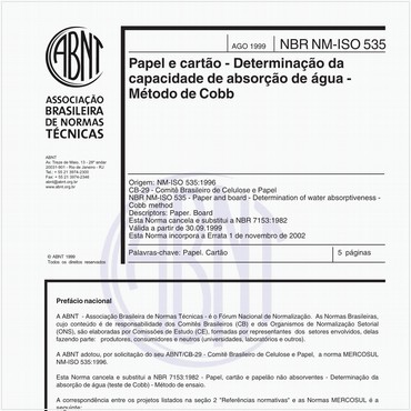 NBRNM-ISO535 de 08/1999