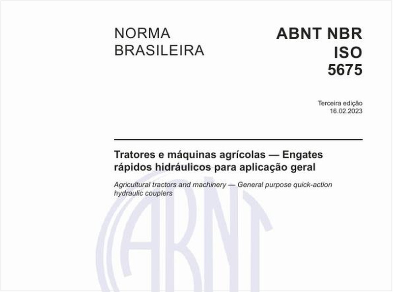Tratores e máquinas agrícolas — Engates rápidos hidráulicos para aplicação geral