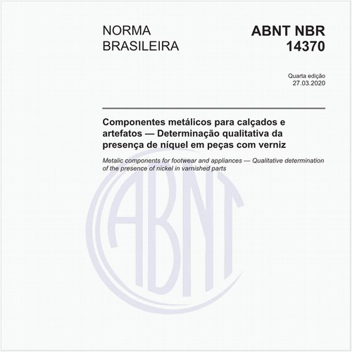 Componentes metálicos para calçados e artefatos — Determinação qualitativa da presença de níquel em peças com verniz