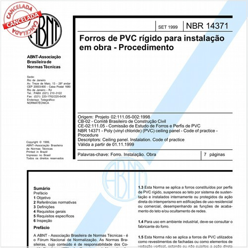 Forros de PVC rígido para instalação em obra - Procedimento