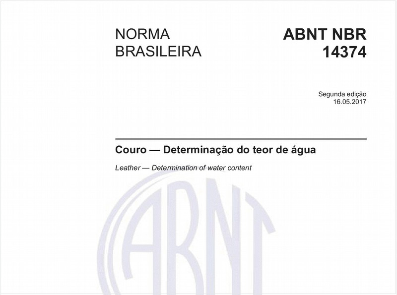 Couro — Determinação do teor de água