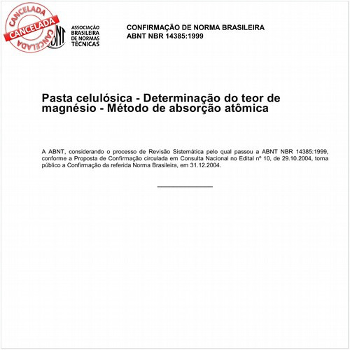 Pasta celulósica - Determinação do teor de magnésio - Método de absorção atômica