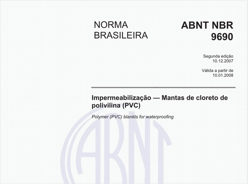 Impermeabilização - mantas de cloreto de polivilina (PVC)