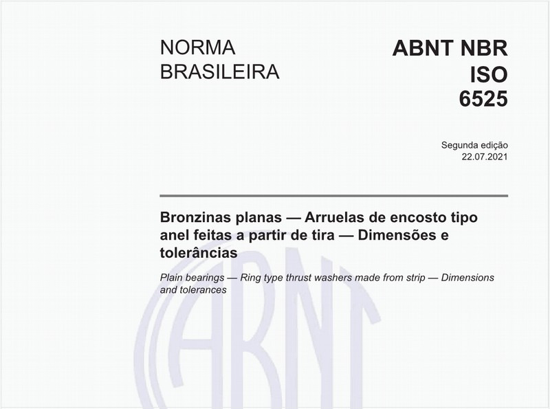 Bronzinas planas - Arruelas de encosto tipo anel feitas a partir de tira - Dimensões e tolerâncias