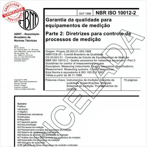 Garantia da qualidade para equipamento de medição - Parte 2: Diretrizes para controle de processos de medição