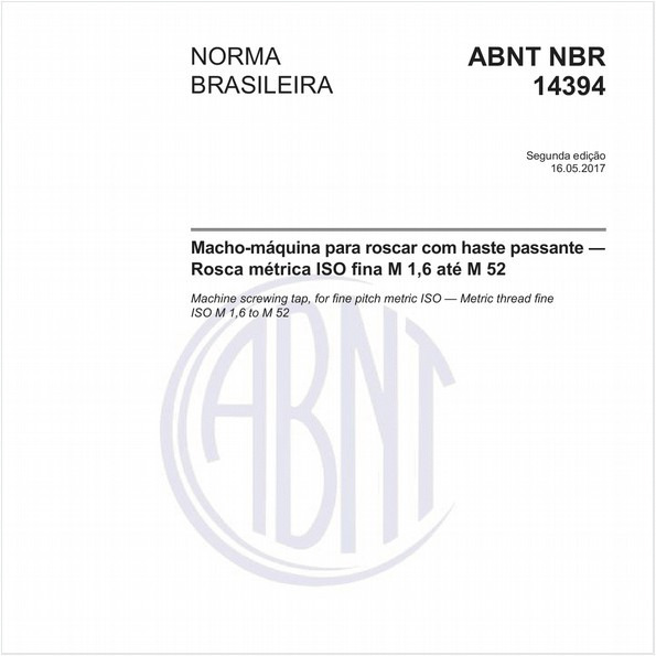 Macho-máquina para roscar com haste passante - Rosca métrica ISO fina M 1,6 até M 52