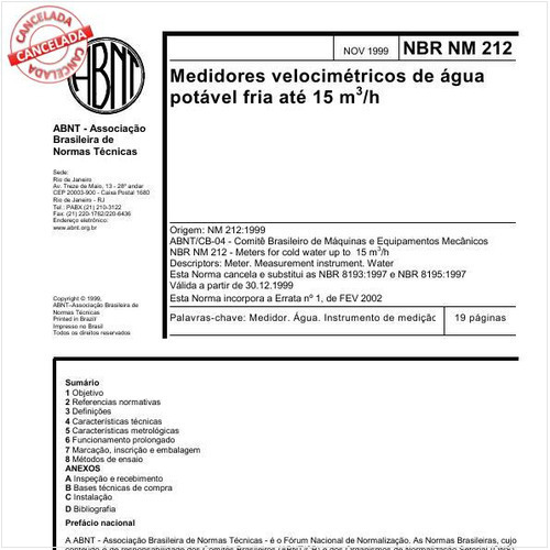 Medidores velocimétricos de água potável fria até 15 m³/h