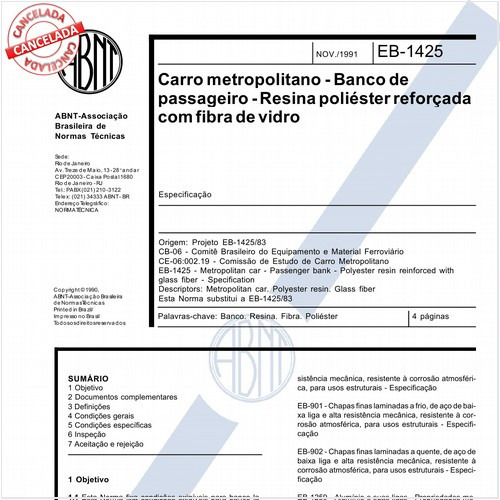 Carro metropolitano - Banco de passageiro - Resina poliéster reforçada com fibra de vidro