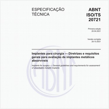 ABNT ISO/TS20721 de 04/2021