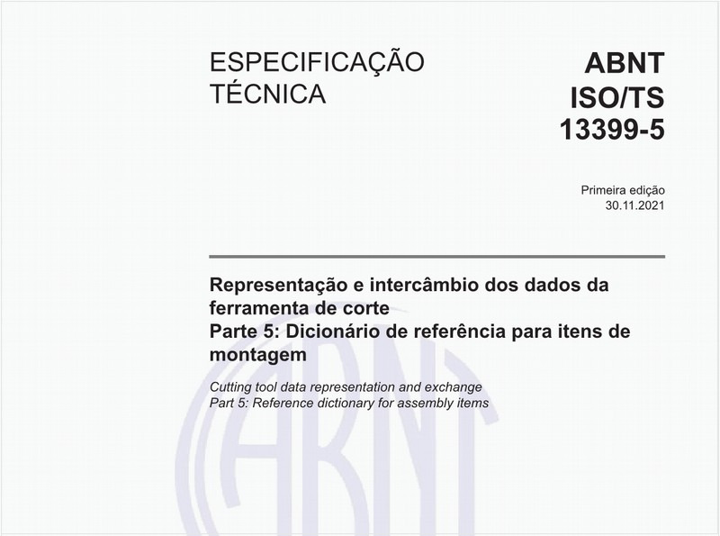 Representação e intercâmbio dos dados da ferramenta de corte - Parte 5: Dicionário de referência para itens de montagem