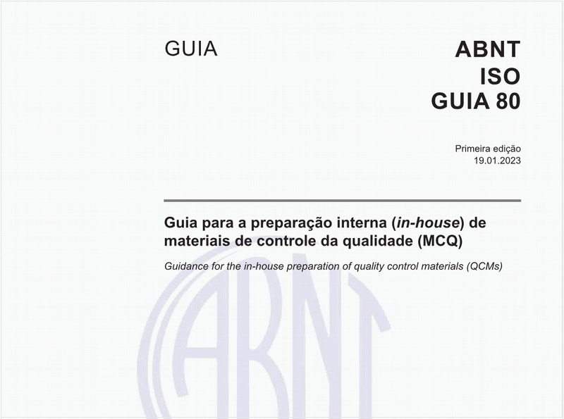 Guia para a preparação interna (in-house) de materiais de controle da qualidade (MCQ)